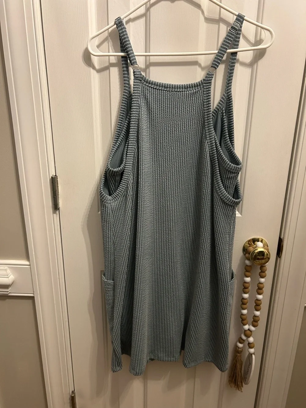 Ribbed Knit Pocket Romper/ Jumpsuit - Picture 4 of 5